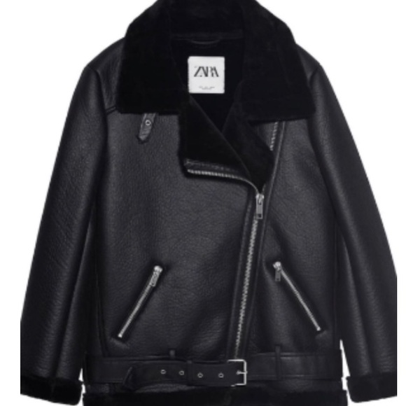 double faced biker jacket zara